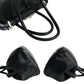 PRADA Handbag leather black PRADA logoMetal Women Used Authentic