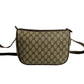 GUCCI Shoulder Bag leather Brown GG logo Metal Sherry line Women Used Authentic