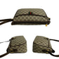 GUCCI Shoulder Bag leather Brown GG logo Metal Sherry line Women Used Authentic