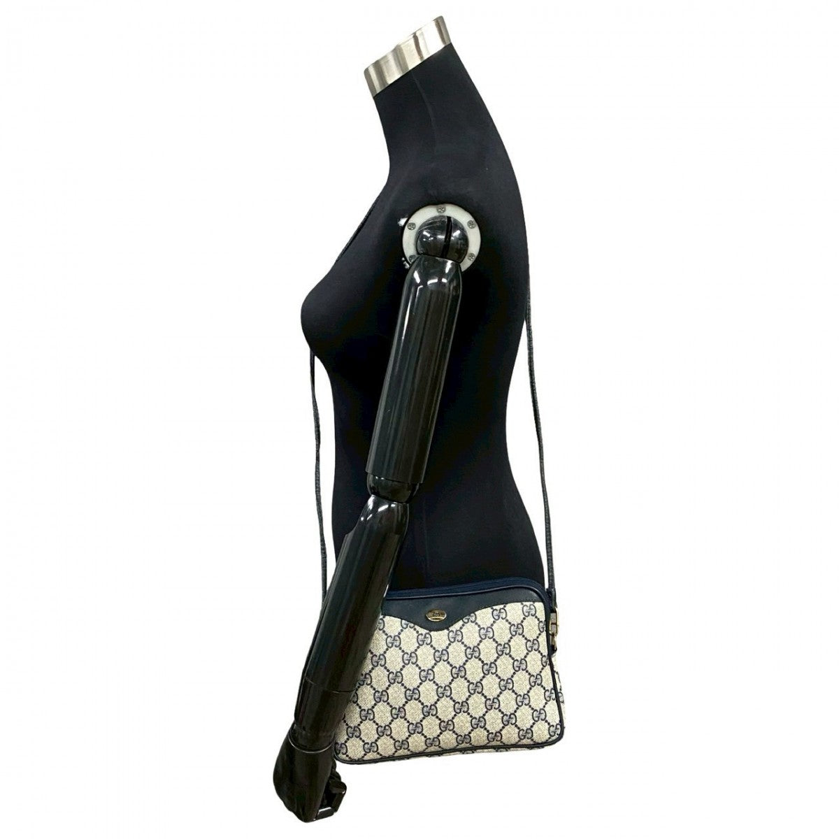 GUCCI Shoulder Bag leather Navy