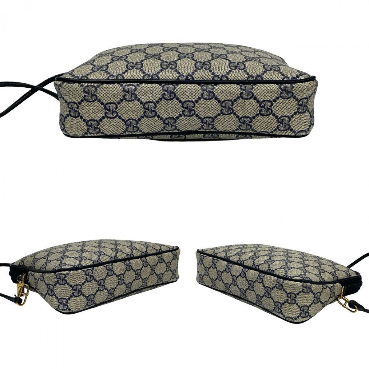 GUCCI Shoulder Bag leather Navy