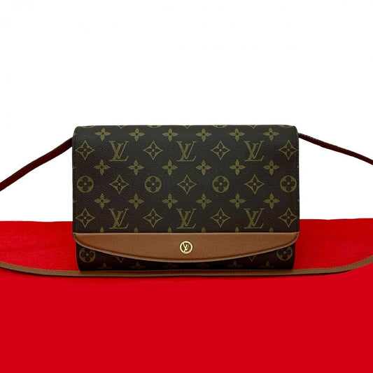 LOUIS VUITTON Shoulder Bag leather Brown Monogram Bordeaux