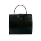 CELINE Handbag leather black logo ribbon Metal Women Used Authentic