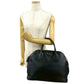 PRADA Handbag leather black PRADA logoMetal Women Used Authentic