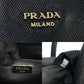 PRADA Handbag leather black PRADA logoMetal Women Used Authentic