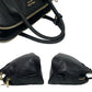 PRADA Handbag leather black PRADA logoMetal Women Used Authentic