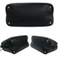 PRADA Handbag leather black PRADA logoMetal Women Used Authentic