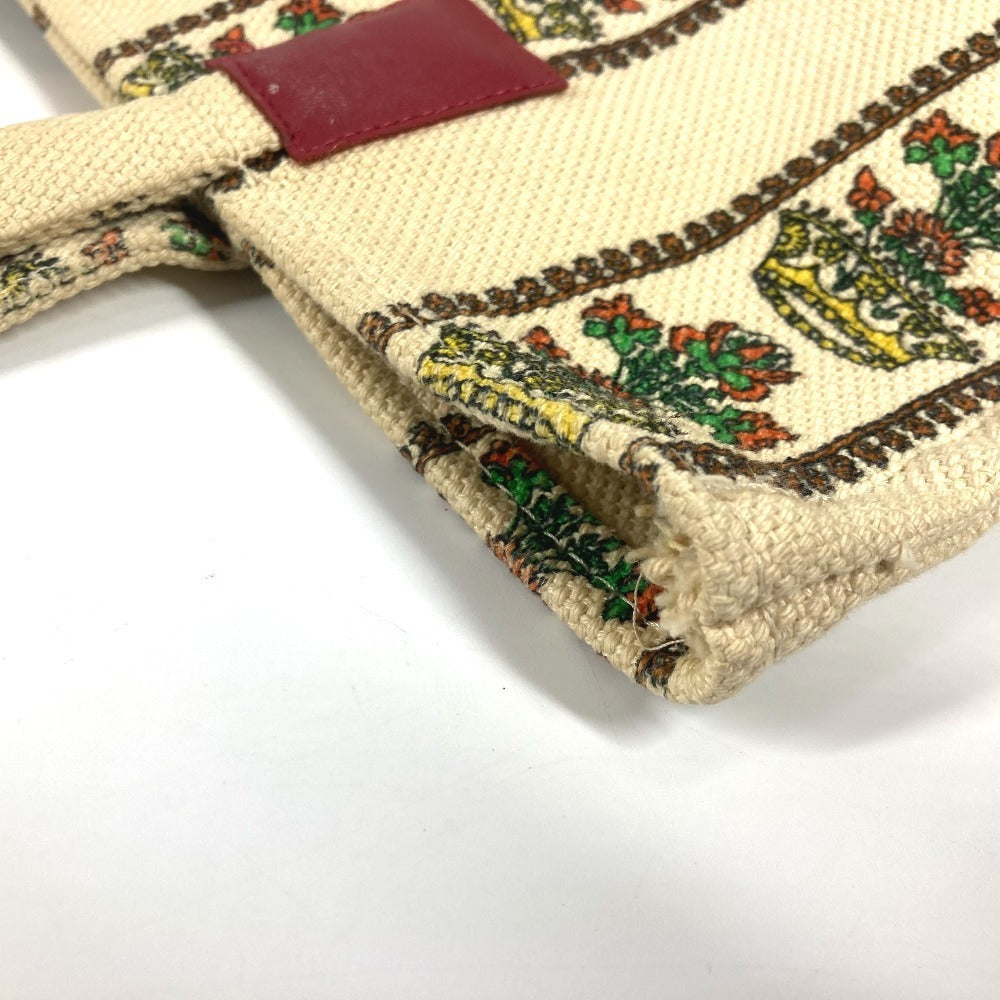 GUCCI Tote Bag canvas beige GARDEN Women Used Authentic