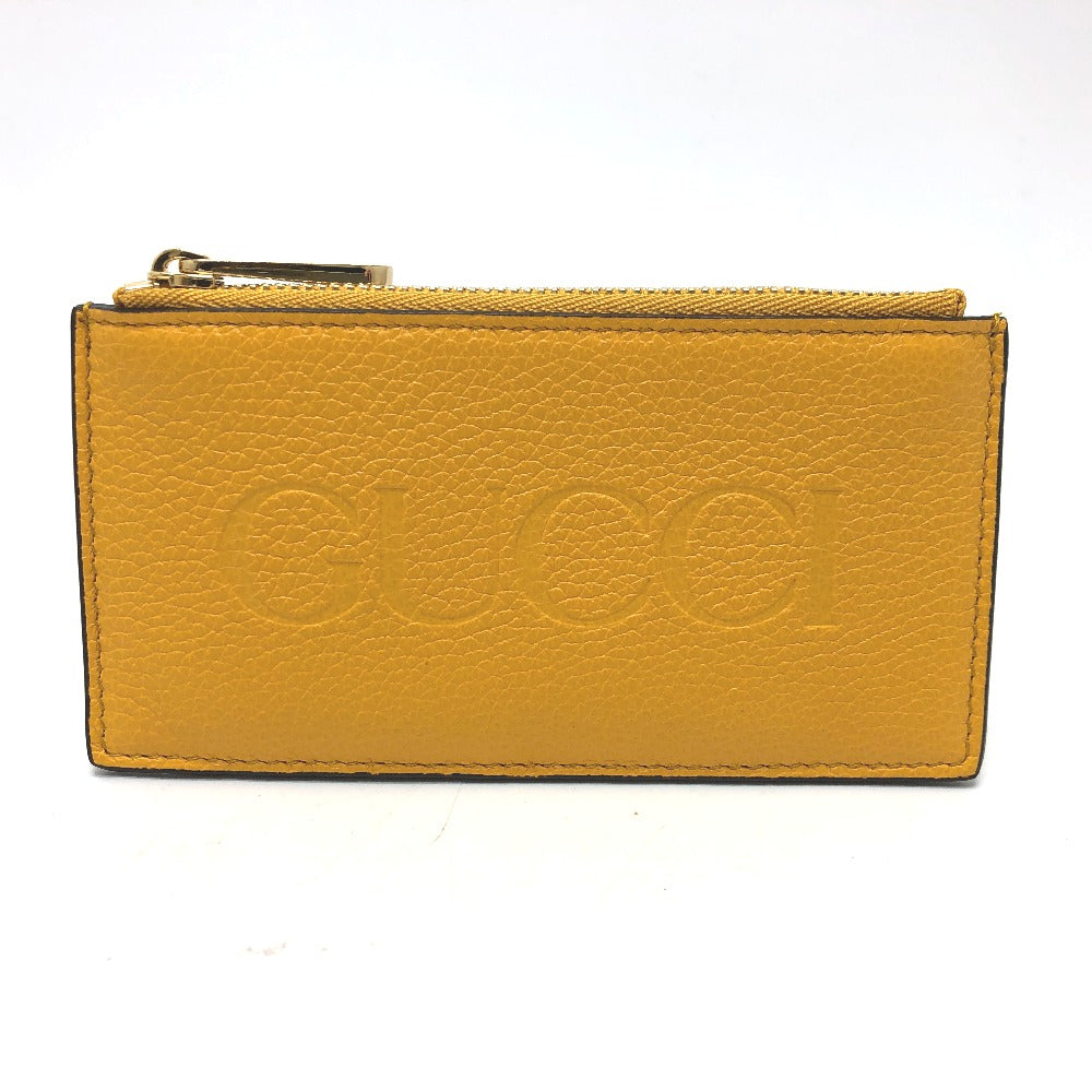 GUCCI Coin case 725550 leather yellow logo fragment case mens Used Authentic