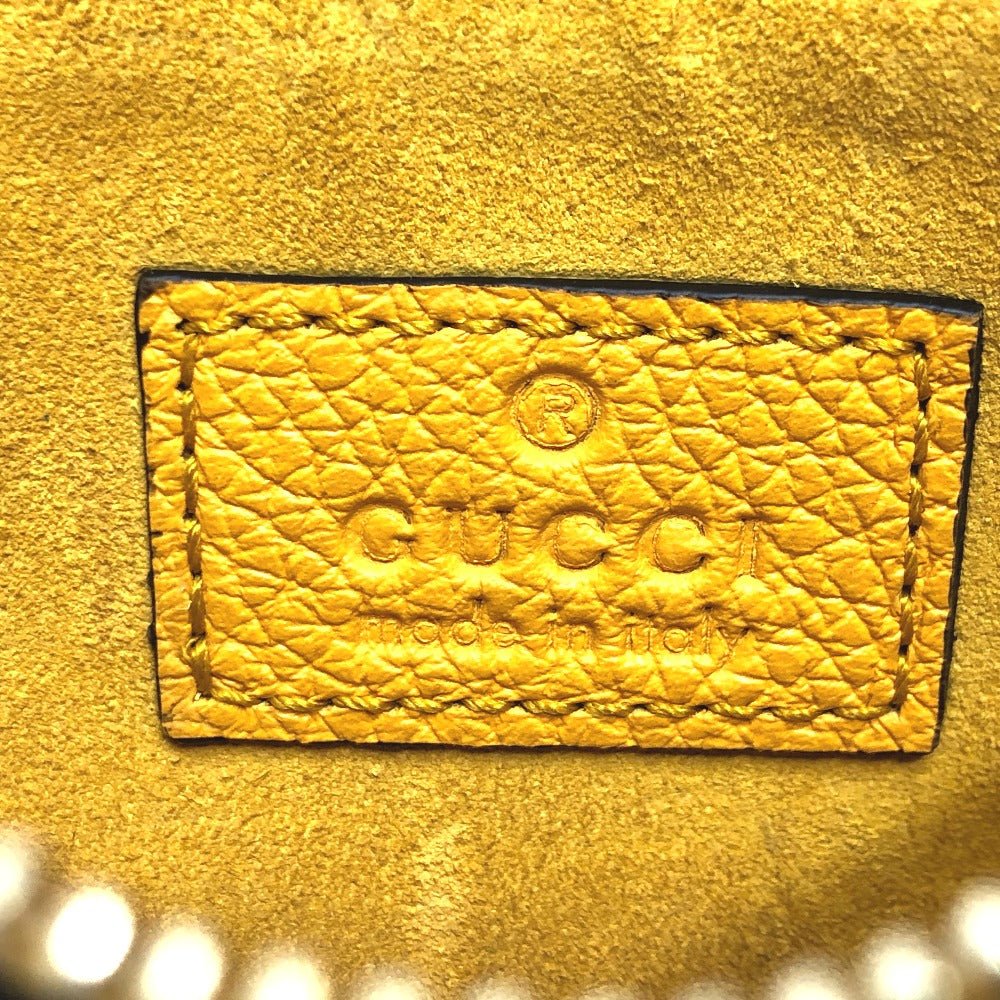 GUCCI Coin case 725550 leather yellow logo fragment case mens Used Authentic