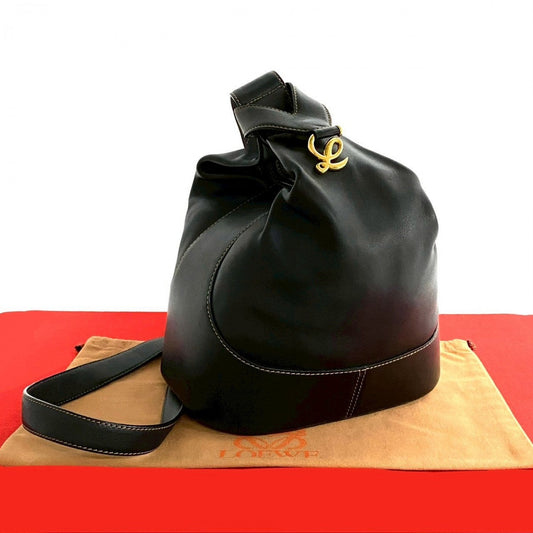 LOEWE Shoulder Bag leather black Anton