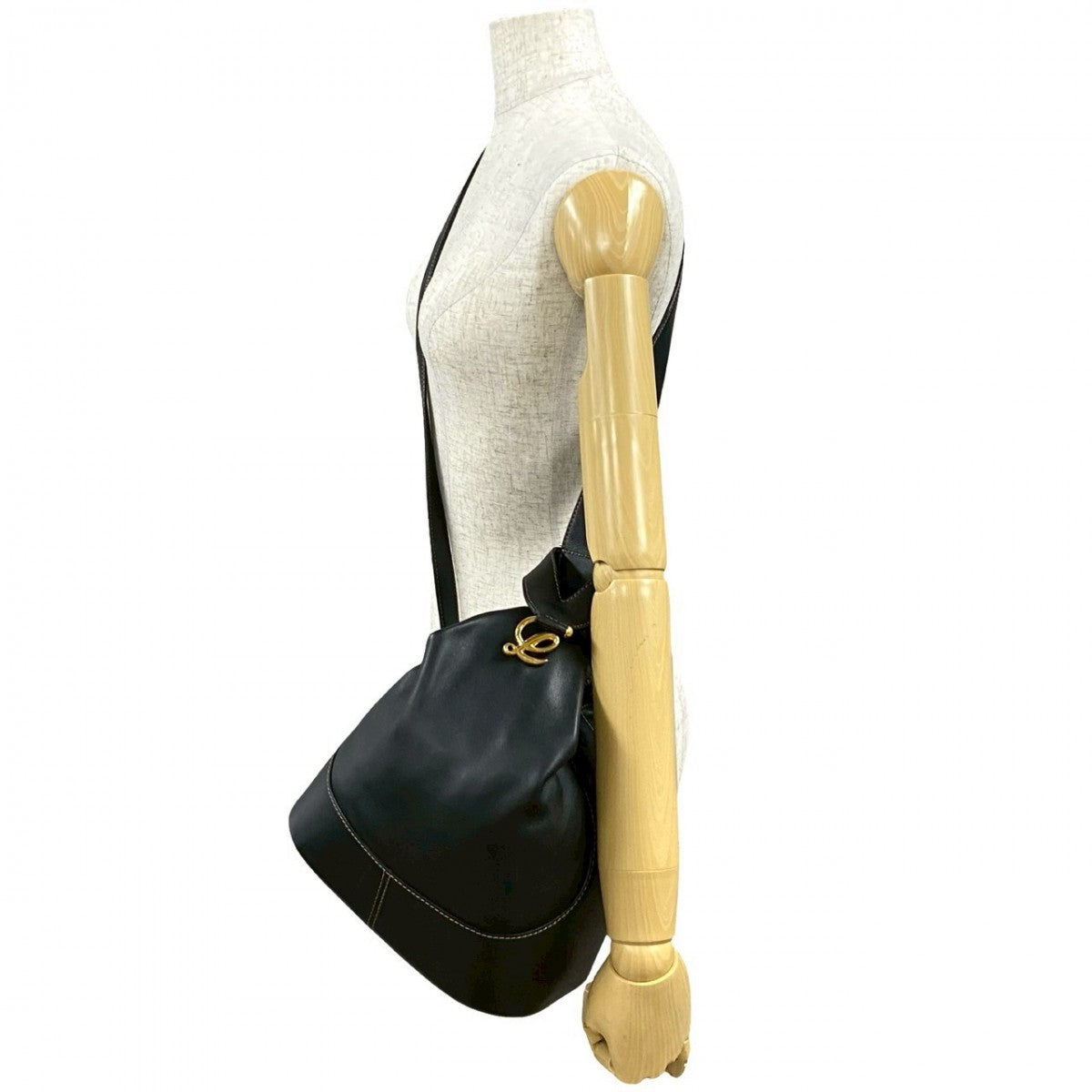 LOEWE Shoulder Bag leather black Anton