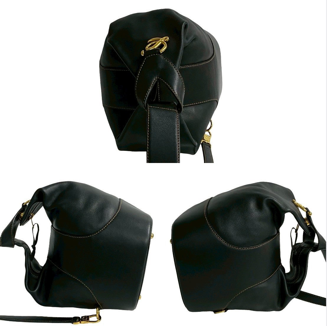 LOEWE Shoulder Bag leather black Anton