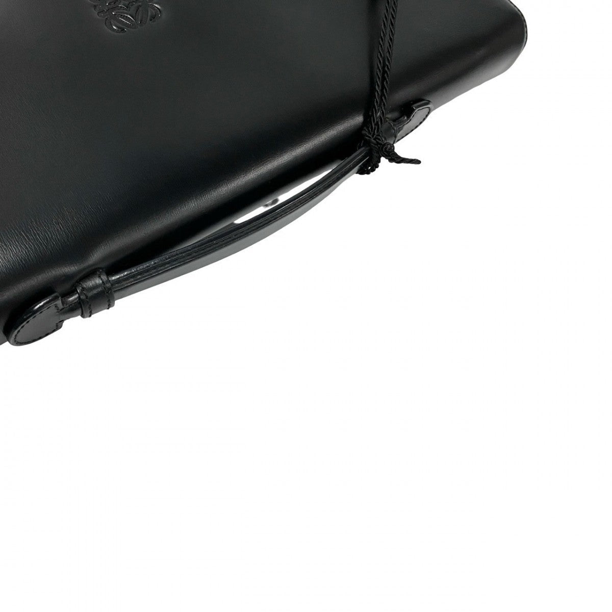 LOEWE Shoulder Bag leather black Anagram logo mens Used Authentic