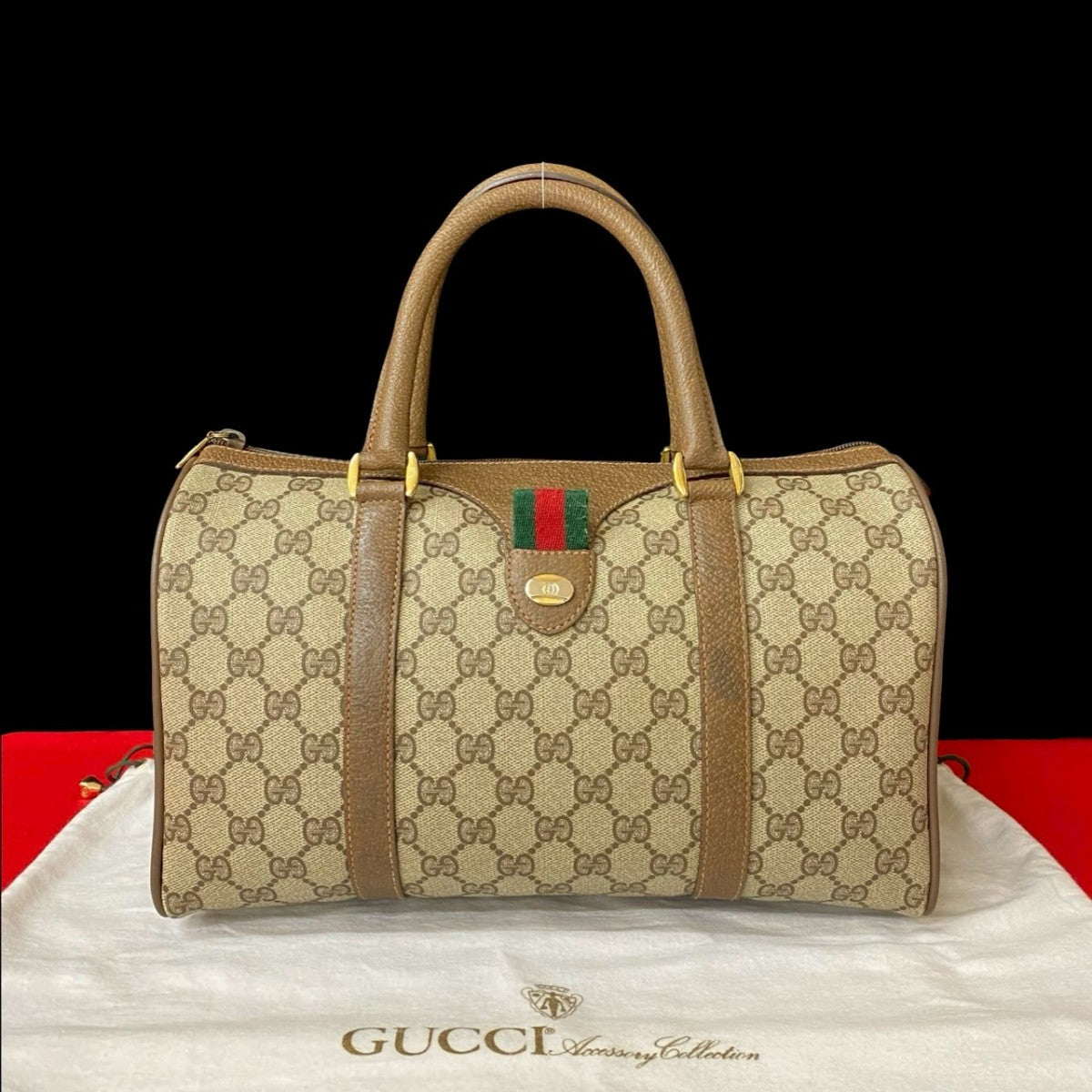 GUCCI Handbag leather Brown Sherry line