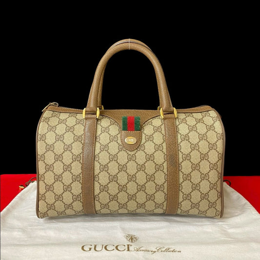 GUCCI Handbag leather Brown Sherry line
