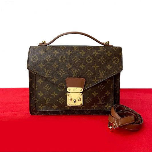 LOUIS VUITTON Shoulder Bag M51185 leather Brown Monogram Monceau28