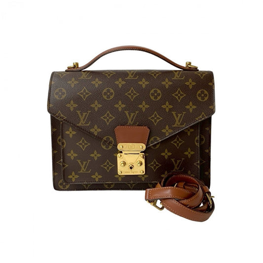 LOUIS VUITTON Shoulder Bag M51185 leather Brown Monogram Monceau28