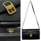 GUCCI Shoulder Bag leather black GG logoMetal Women Used Authentic