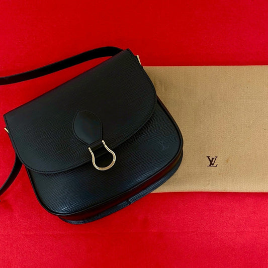LOUIS VUITTON Shoulder Bag M52192 leather black Epi Saint-Cloud