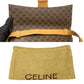 CELINE Shoulder Bag Leather, PVC Brown Macadam Blason Triomphe Pattern Medal Coin Motif Metal Women Used Authentic