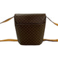 CELINE Shoulder Bag Leather, PVC Brown Macadam Blason Triomphe Pattern Medal Coin Motif Metal Women Used Authentic