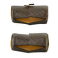 CELINE Shoulder Bag Leather, PVC Brown Macadam Blason Triomphe Pattern Medal Coin Motif Metal Women Used Authentic