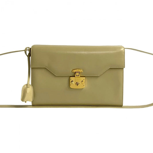 GUCCI Shoulder Bag Calfskin, Leather white Ready lock Women Used Authentic