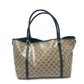 GUCCI Tote Bag 265695 Leather / coated canvas beige GG crystal