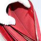 CHANEL Matelasse Long Wallet Caviar Skin Red Silver CC