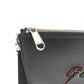 GUCCI Clutch bag 597678 leather black bag pouch Braid embroidery logo unisex(Unisex) Used Authentic
