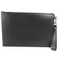 GUCCI Clutch bag 597678 leather black bag pouch Braid embroidery logo unisex(Unisex) Used Authentic