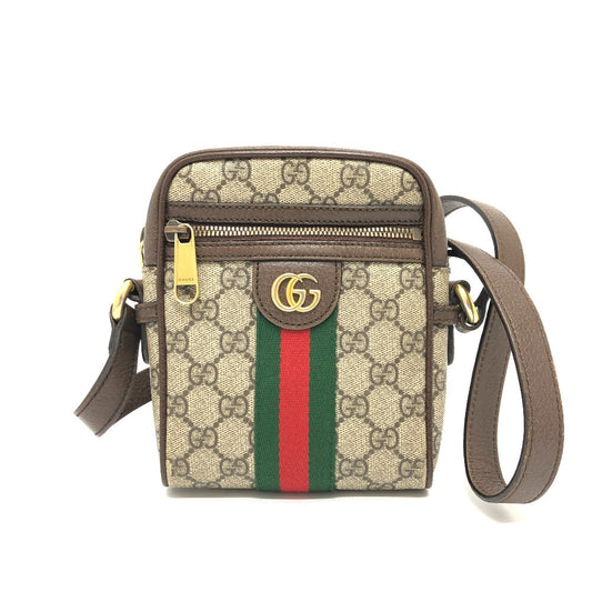 GUCCI Shoulder Bag 598127 GG Supreme Canvas Brown GG Supreme Ophidia