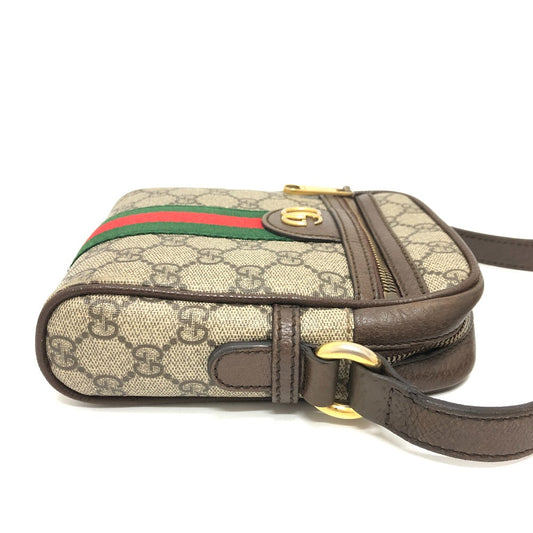 GUCCI Shoulder Bag 598127 GG Supreme Canvas Brown GG Supreme Ophidia