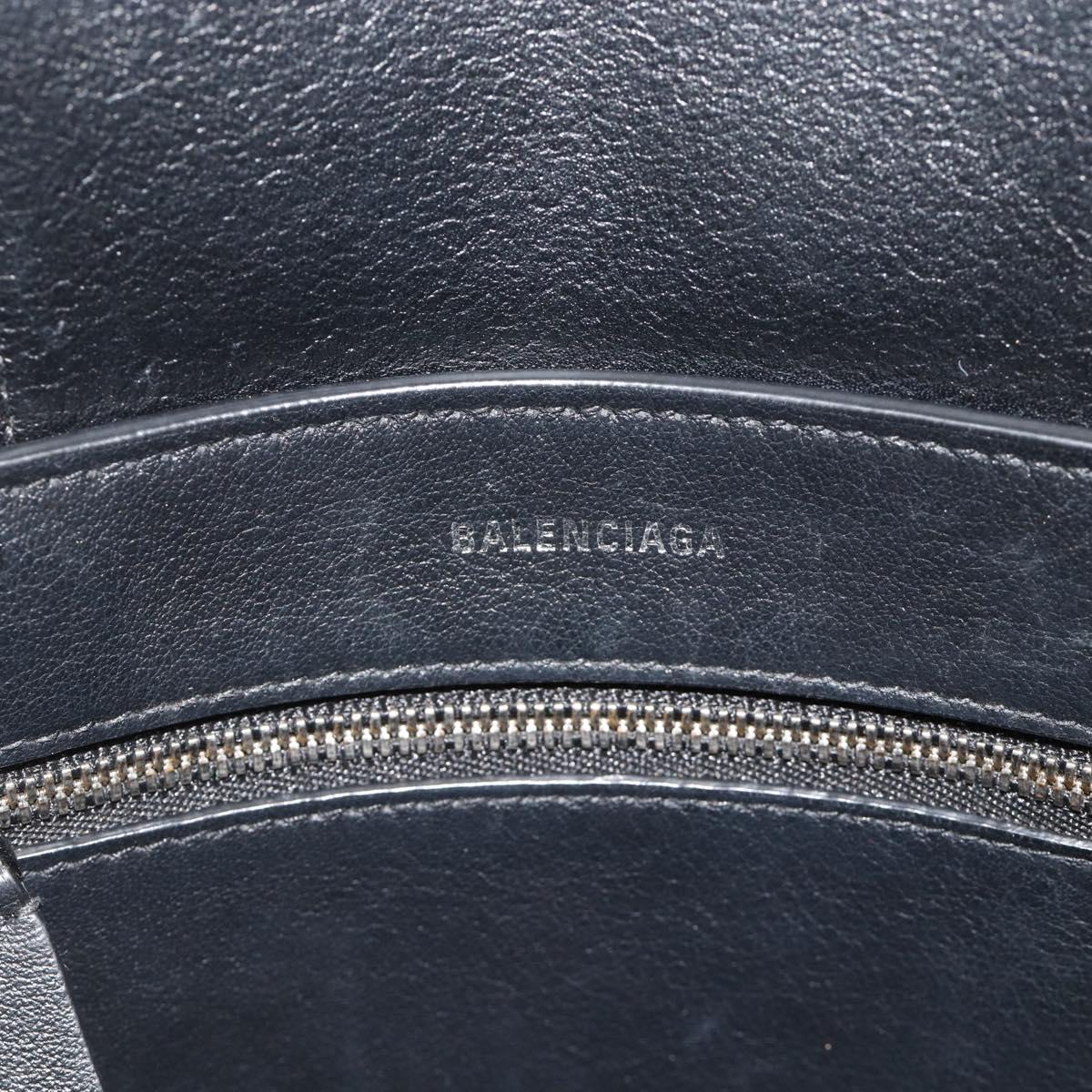 BALENCIAGA Two Way Mini Tote Bag Black Silver