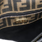 FENDI Zucca Canvas Shoulder Bag Black Brown