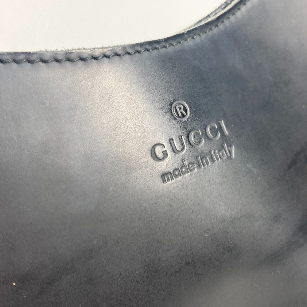 GUCCI Handbag 001 3789 leather black vintage Bamboo Women Used Authentic