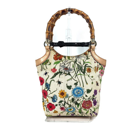 GUCCI Handbag 140203 canvas multicolor Flora Bamboo Floral Flower
