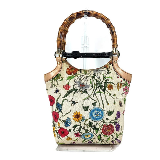 GUCCI Handbag 140203 canvas multicolor Flora Bamboo Floral Flower