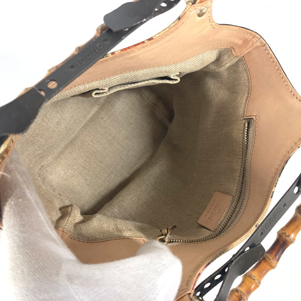 GUCCI Handbag 140203 canvas multicolor Flora Bamboo Floral Flower