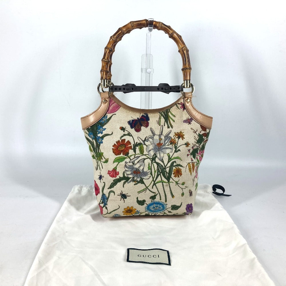 GUCCI Handbag 140203 canvas multicolor Flora Bamboo Floral Flower