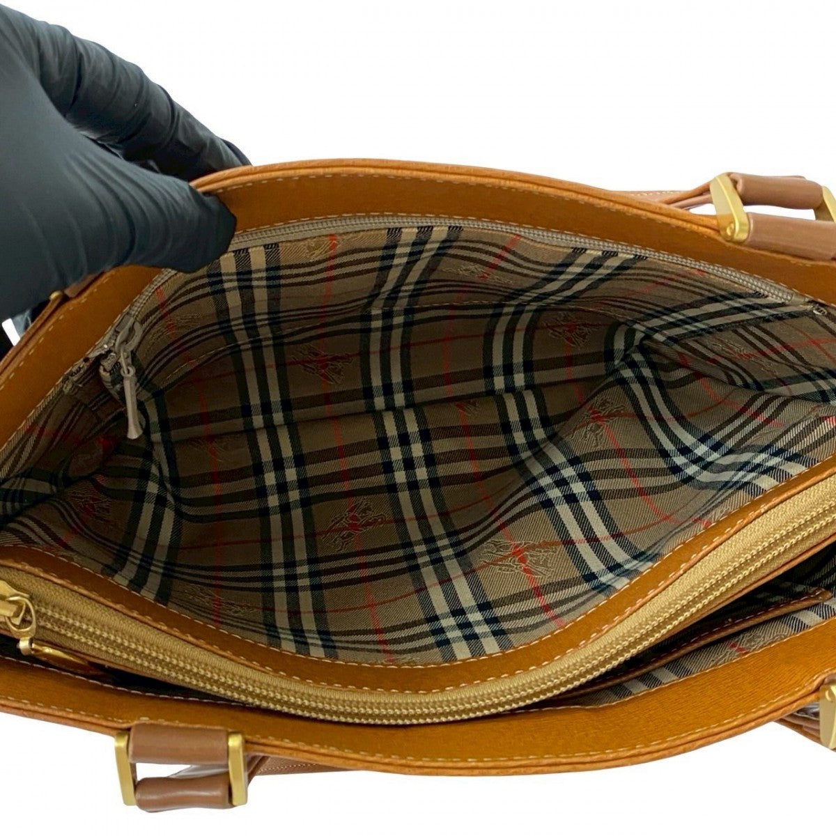 BURBERRY Handbag leather Brown