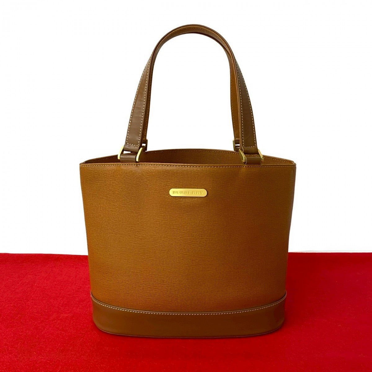 BURBERRY Handbag leather Brown