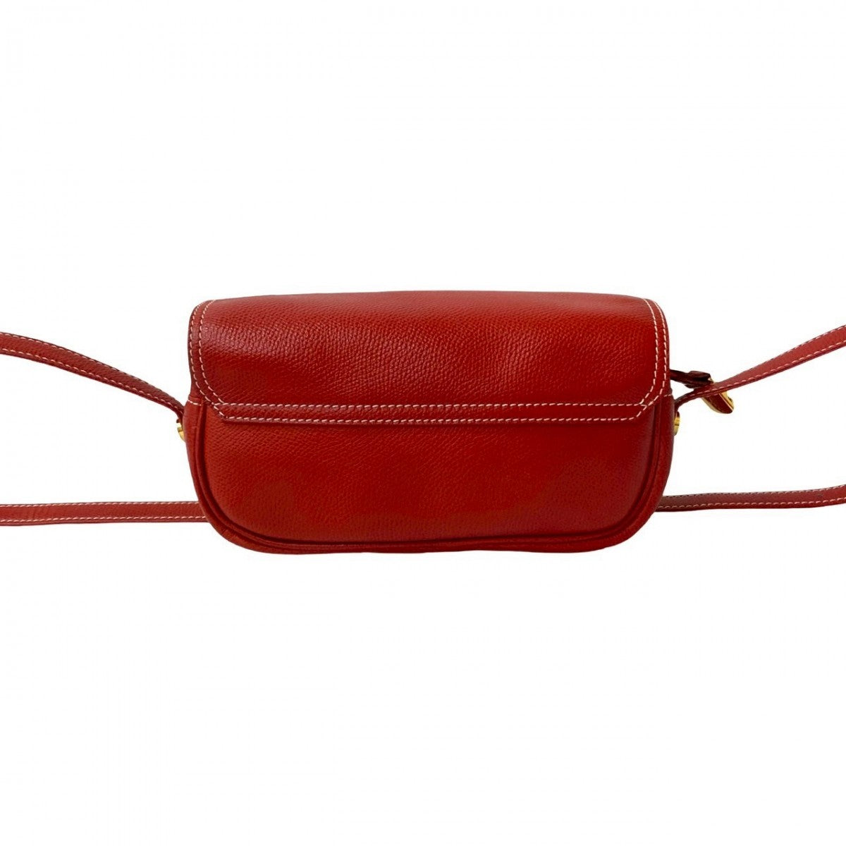 LOEWE Shoulder Bag leather Red Anagram logo Women Used Authentic