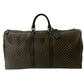 CELINE Boston Duffel bag Leather, PVC Brown Macadam Blason Triomphe Pattern Women Used Authentic