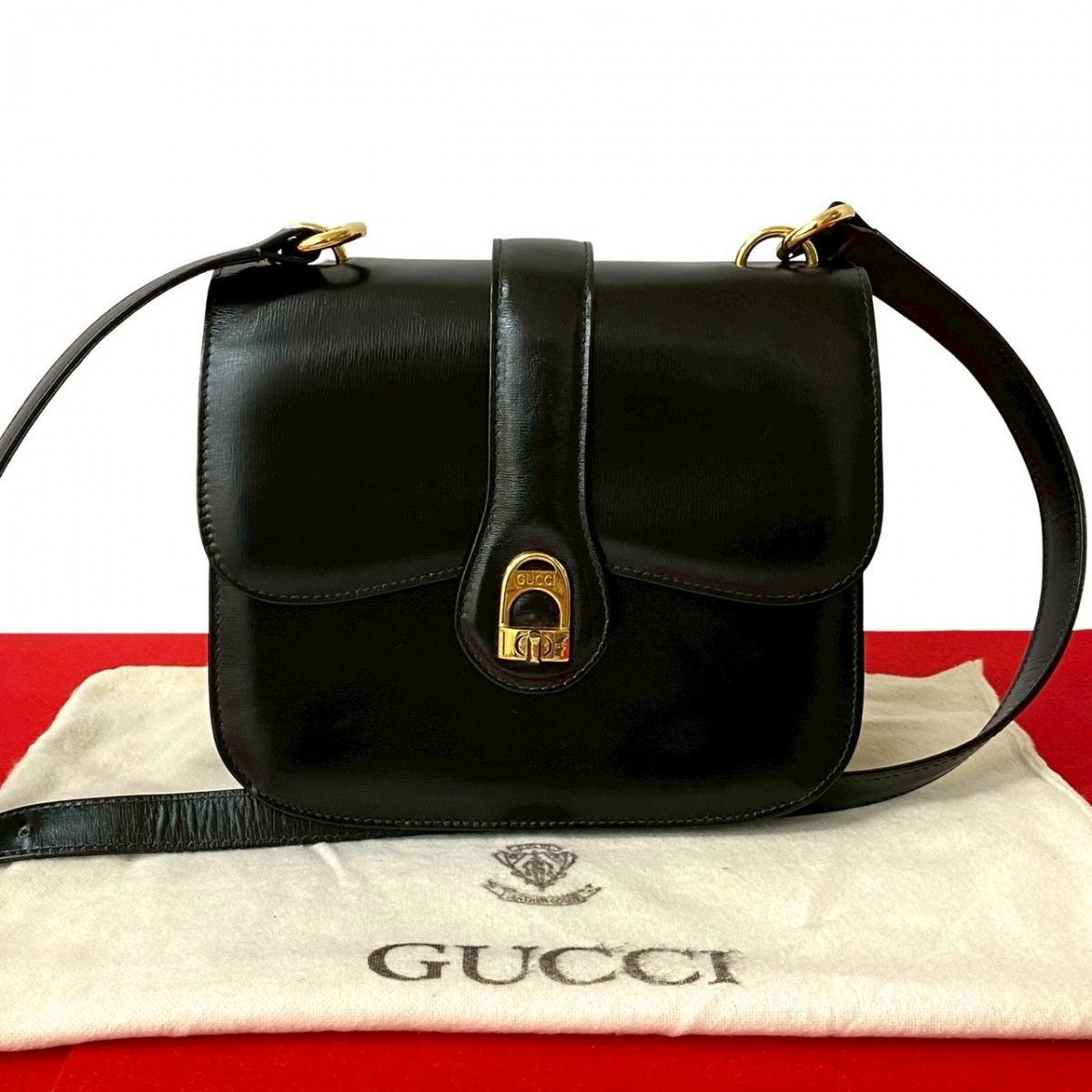 GUCCI Shoulder Bag leather black