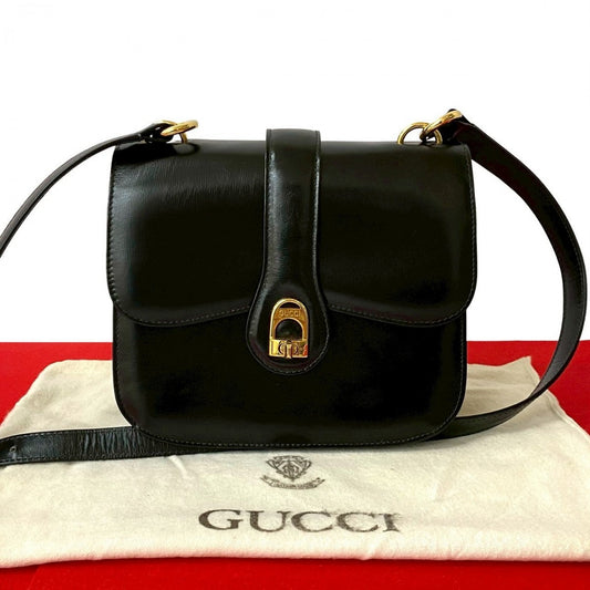 GUCCI Shoulder Bag leather black