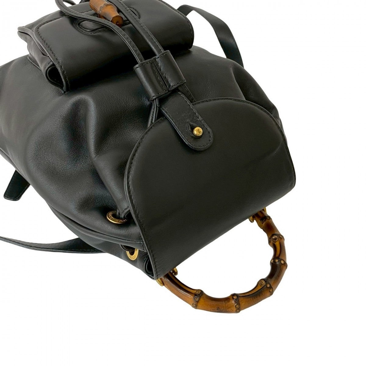 GUCCI Backpack leather black Bamboo