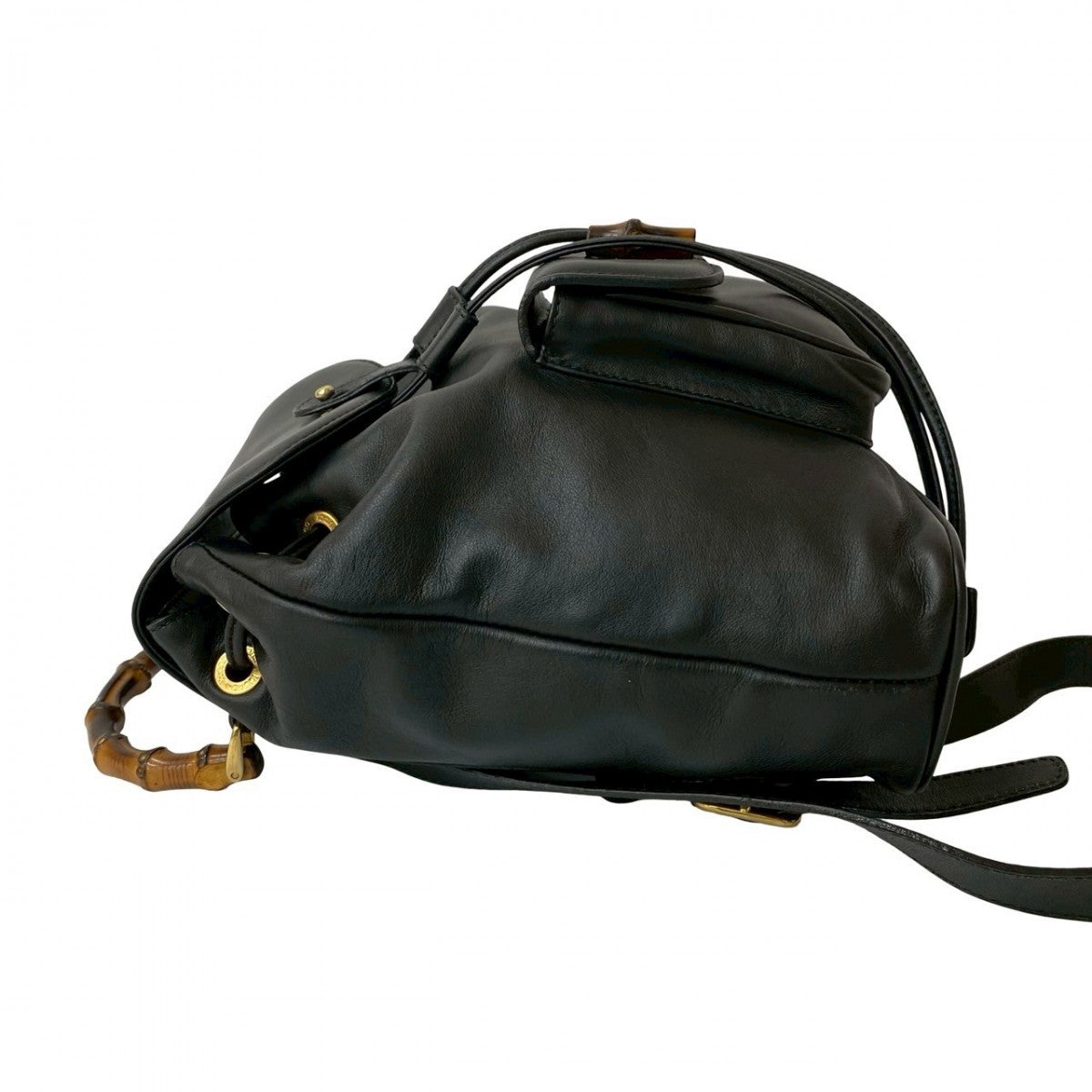 GUCCI Backpack leather black Bamboo