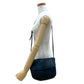 LOEWE Shoulder Bag leather Navy Anagram logo Women Used Authentic